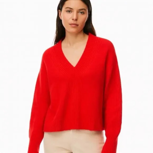 J. Crew Red V-Neck Sweater - Picture 2 of 6